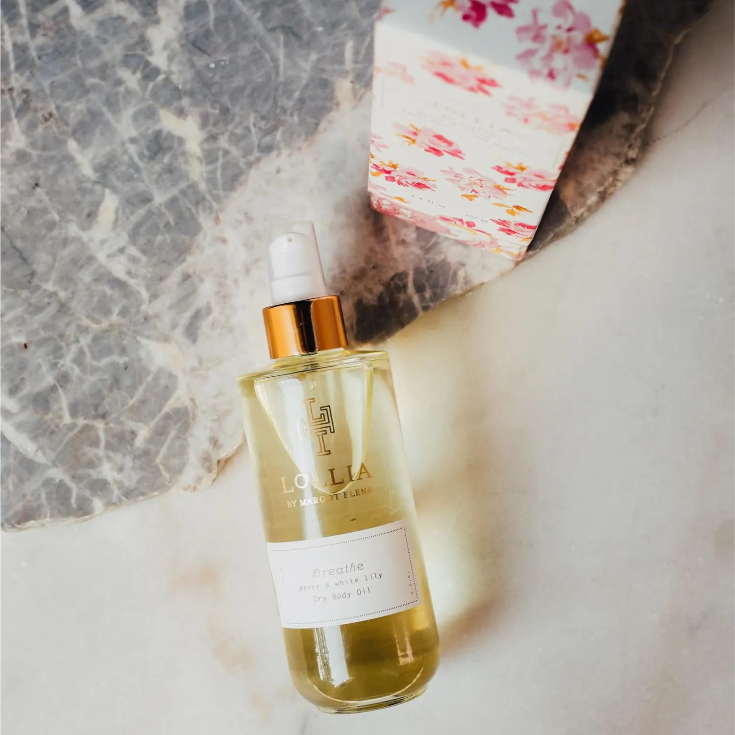 LOLLIA Breathe Dry Body Oil, 6.8 Fl. Oz. – Peony & White Lily – Women’s Body Oil, Scented Body Oil, Moisturizing Body Oil, Dry Body Oil for Women, For All Skin Types