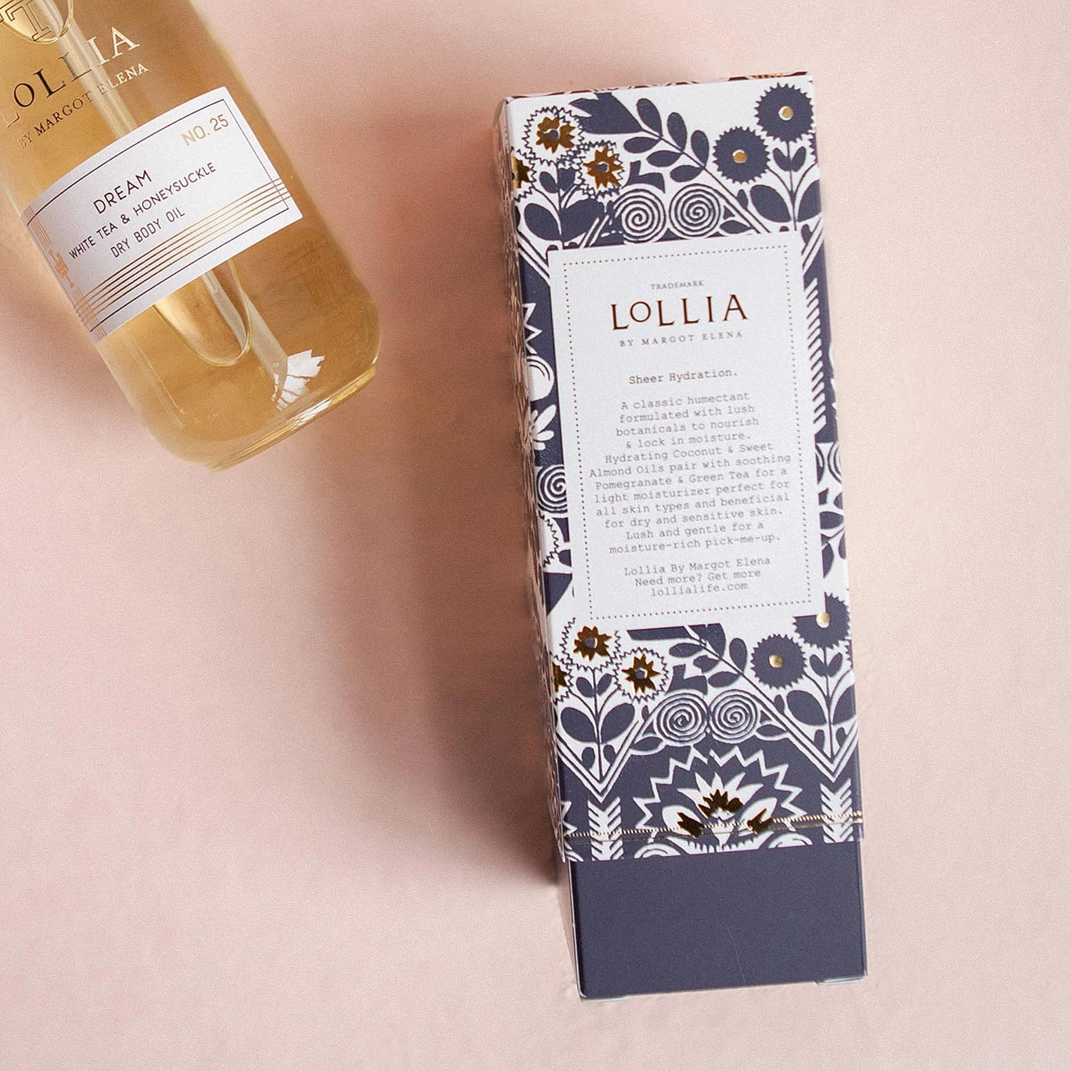 LOLLIA Dream Dry Body Oil, 6.8 Fl. Oz. – White Tea & Honeysuckle – Women’s Body Oil, Scented Body Oil, Moisturizing Body Oil, Dry Body Oil for Women, For All Skin Types