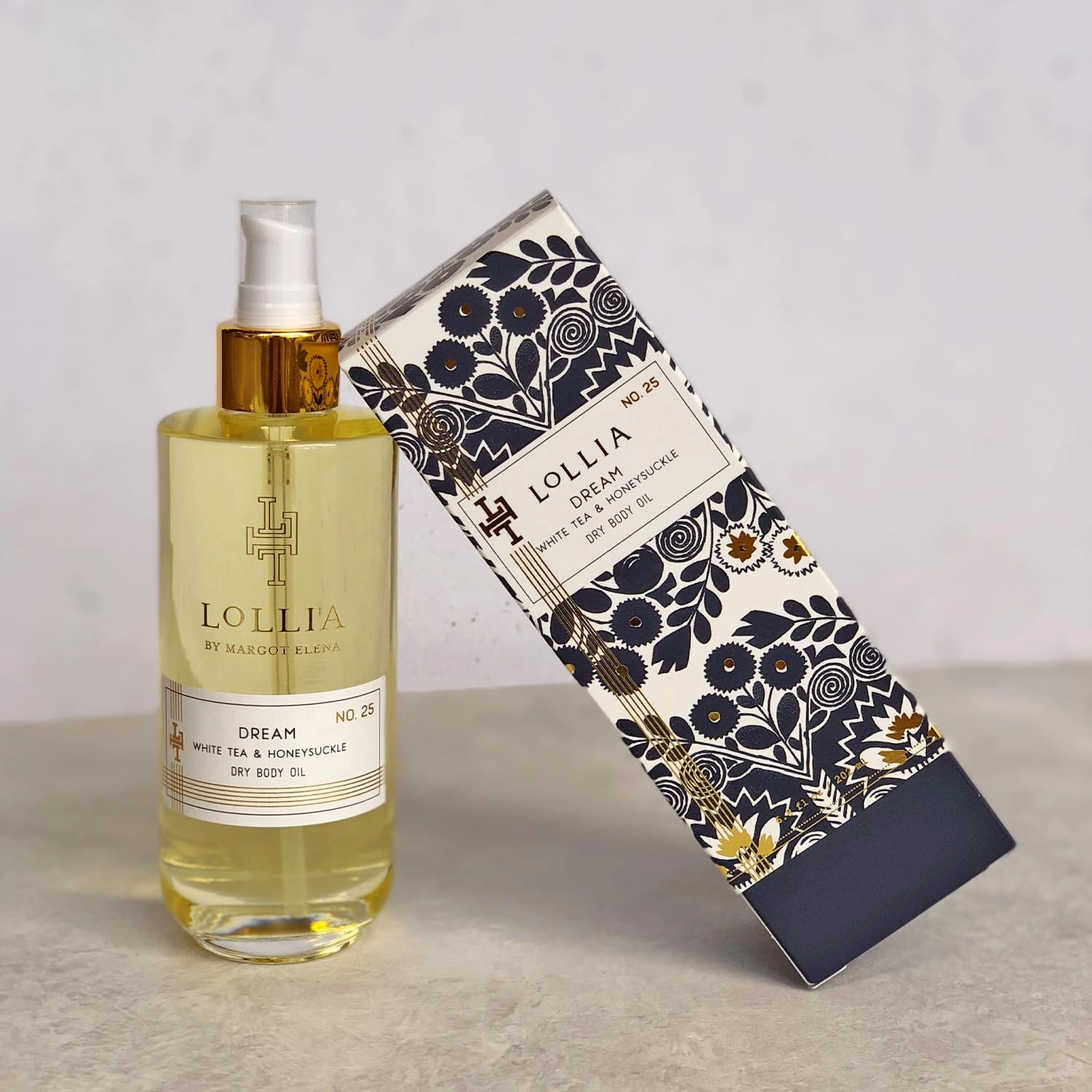 LOLLIA Dream Dry Body Oil, 6.8 Fl. Oz. – White Tea & Honeysuckle – Women’s Body Oil, Scented Body Oil, Moisturizing Body Oil, Dry Body Oil for Women, For All Skin Types