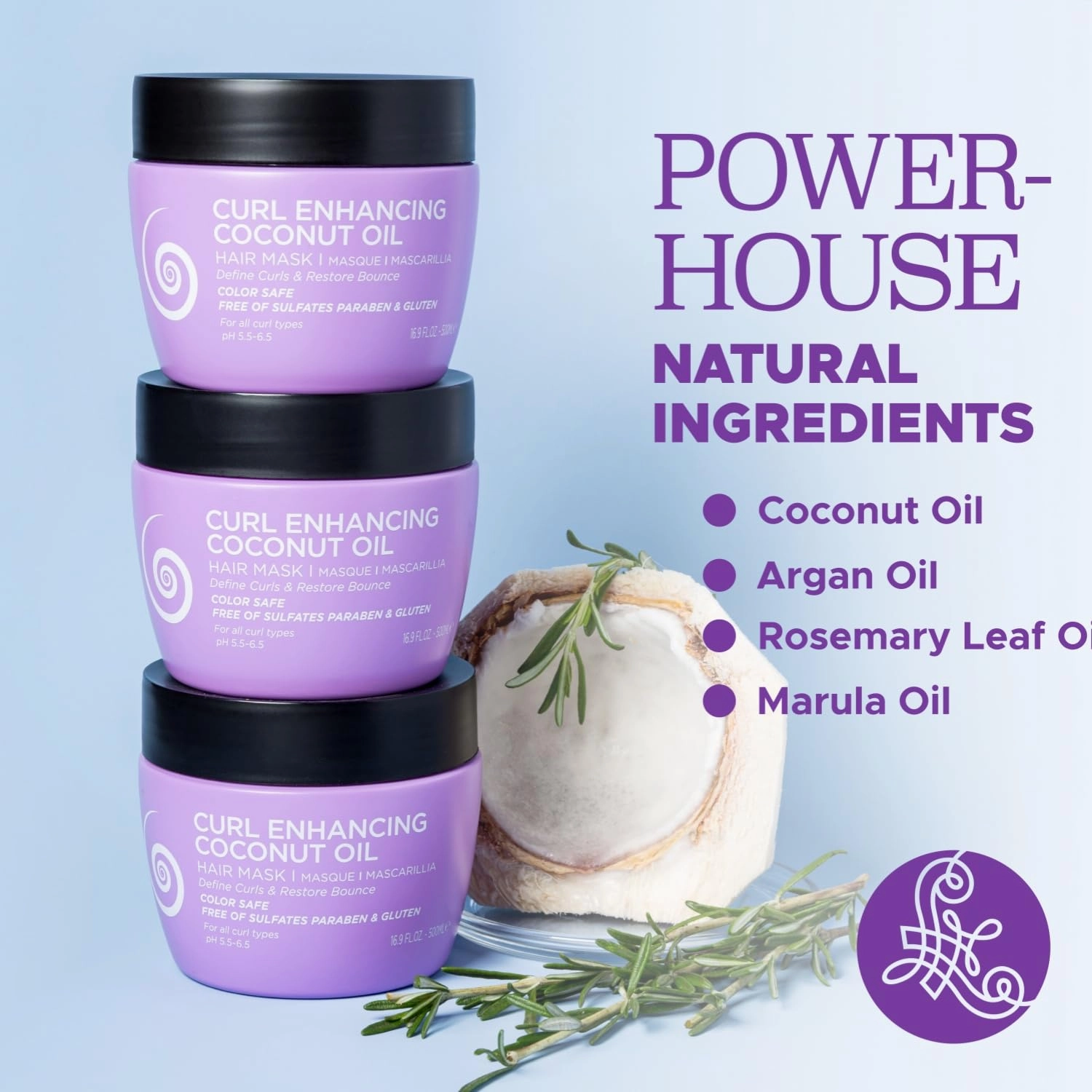 Luseta Curly Hair Mask 16.9 Oz, Smooth & Moisturize, Deep Conditioning Treatment Anti-frizz & Repair Split Ends for Wave Hair