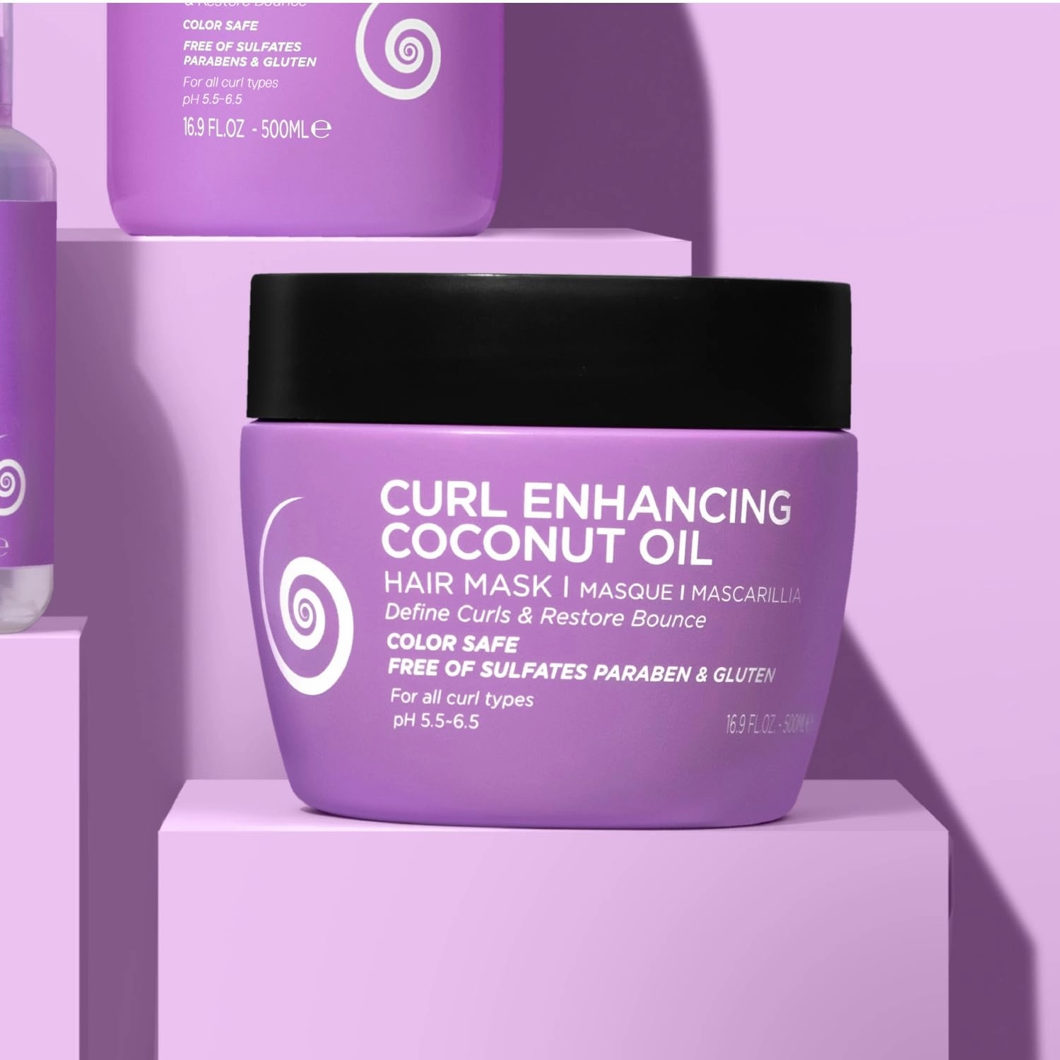 Luseta Curly Hair Mask 16.9 Oz, Smooth & Moisturize, Deep Conditioning Treatment Anti-frizz & Repair Split Ends for Wave Hair
