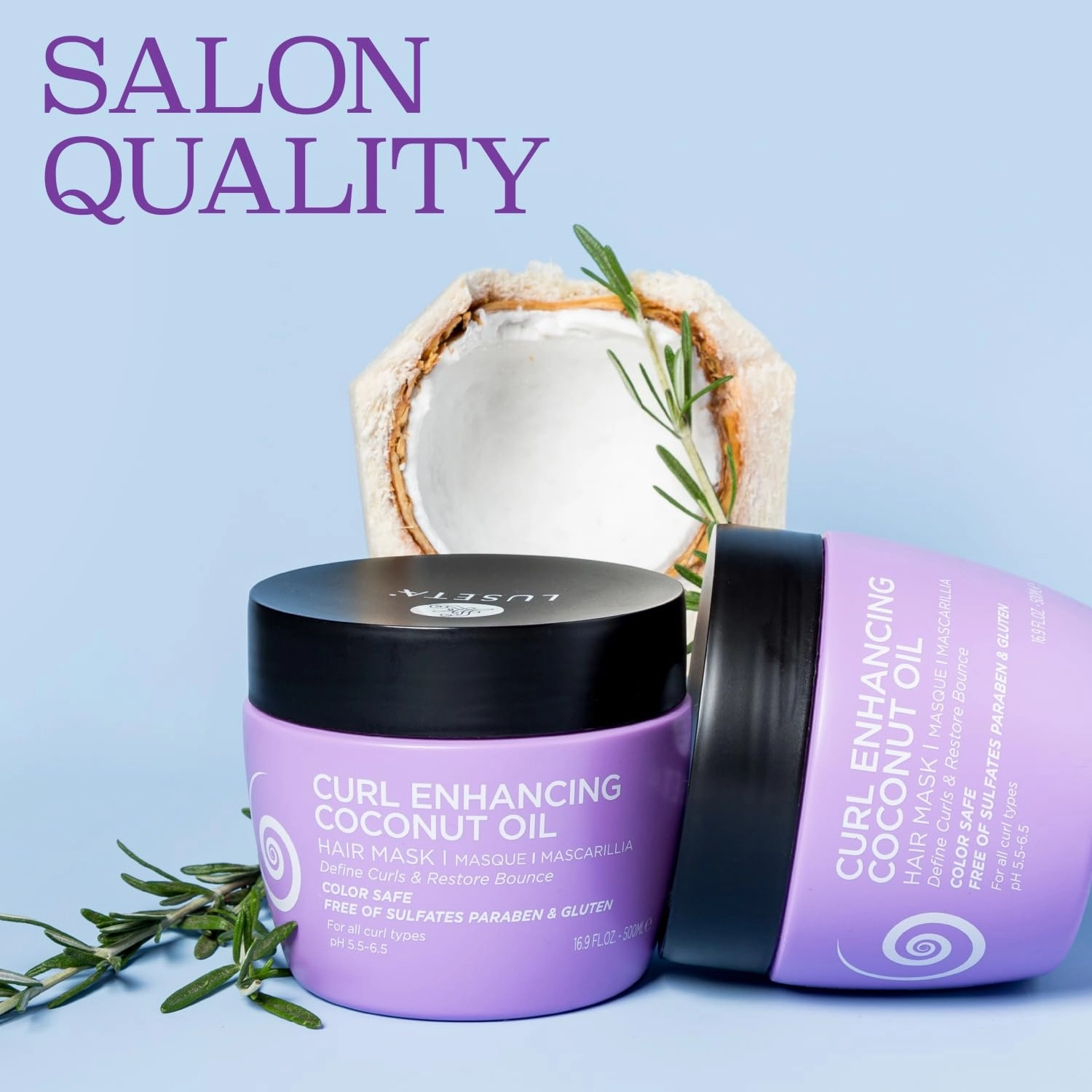Luseta Curly Hair Mask 16.9 Oz, Smooth & Moisturize, Deep Conditioning Treatment Anti-frizz & Repair Split Ends for Wave Hair