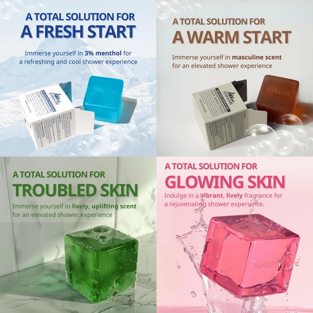 Luxury Shower Bar (Pack of 4) Perfumed Body Soap with Long-Lasting Fragrance Softens & Hydrates Skin Long Lasting Scent Rich Foam Bundle Value Set Body Wash Shampoo Deodorant