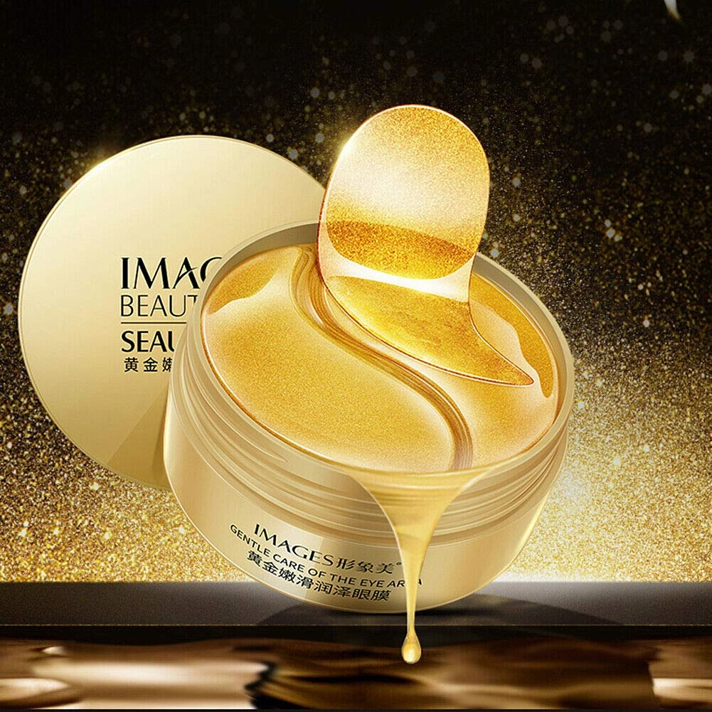 Magik 60-120Pcs Gold/Black Pearl/Seaweed Hydrogel Eye Patch Mask Gel Under Eye Pads (Gold, 2 Pack (120 Pcs))