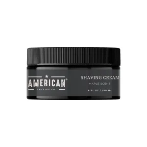 Maple Shaving Cream For Men 8 Oz, Made in USA, Easy Application, Quality Potent Ingredients, Non-GMO, GMP Certified, Cruelty-Free Products