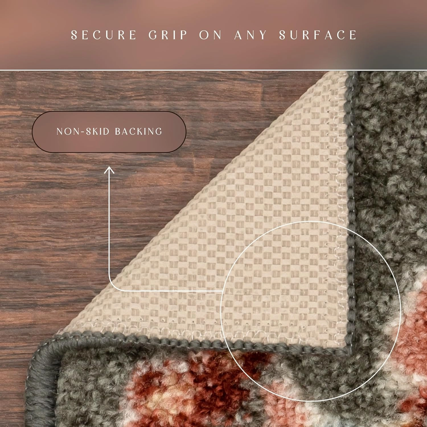 Maples Rugs Gardena Floral Runner Rug – Made in USA – Washable, Non Slip Indoor LongCarpet for Hallway, Kitchen, and Laundry Room, 2' x 8', Gray