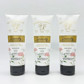 Marigold Rose Magnolia Moisturizing Body Cream 3-Piece Bath Set Works | Three 8oz Aroma Full Size Creams