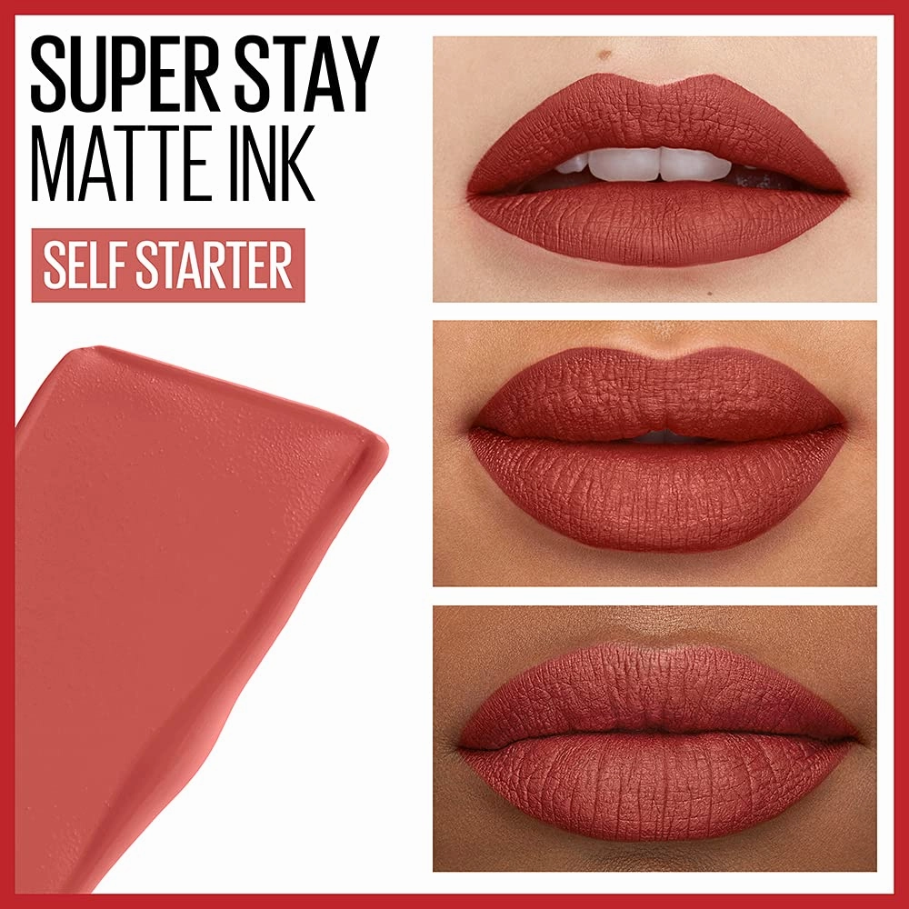 Maybelline New York SuperStay Matte Ink Liquid Lipstick, City Edition, Self-Starter, 0.17 Ounce