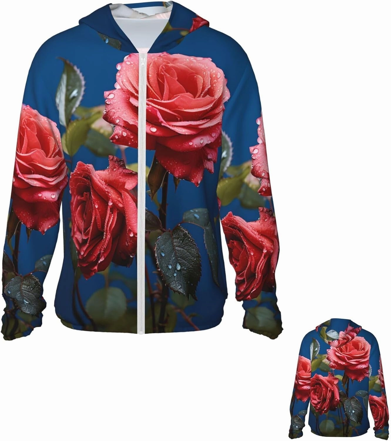 Men's Sun Protection Jacket UPF 50  Full Zipper Long Sleeve UV Hoodie Shirt Women's Outdoor Jacket