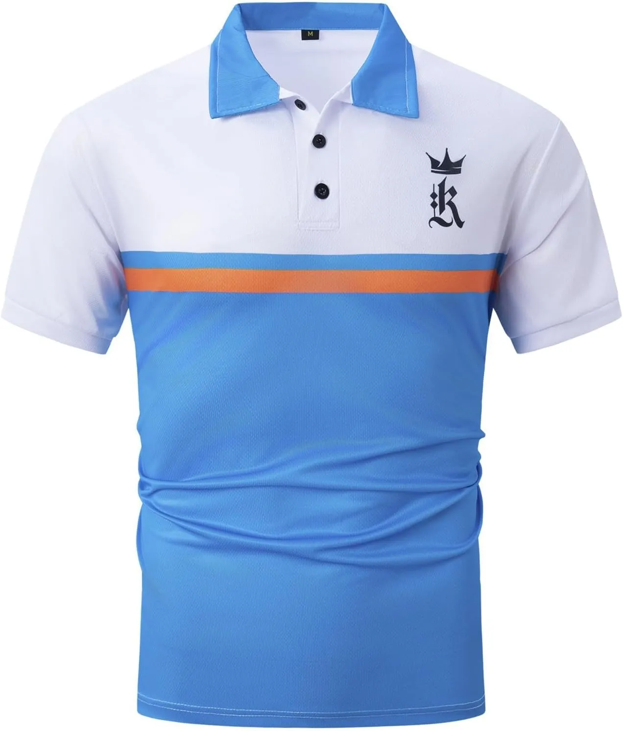 Men's Classic Short Sleeve Solid Soft Polo Shirt Sports and Leisure Button Short Sleeve Basic Golf Work Tops Short