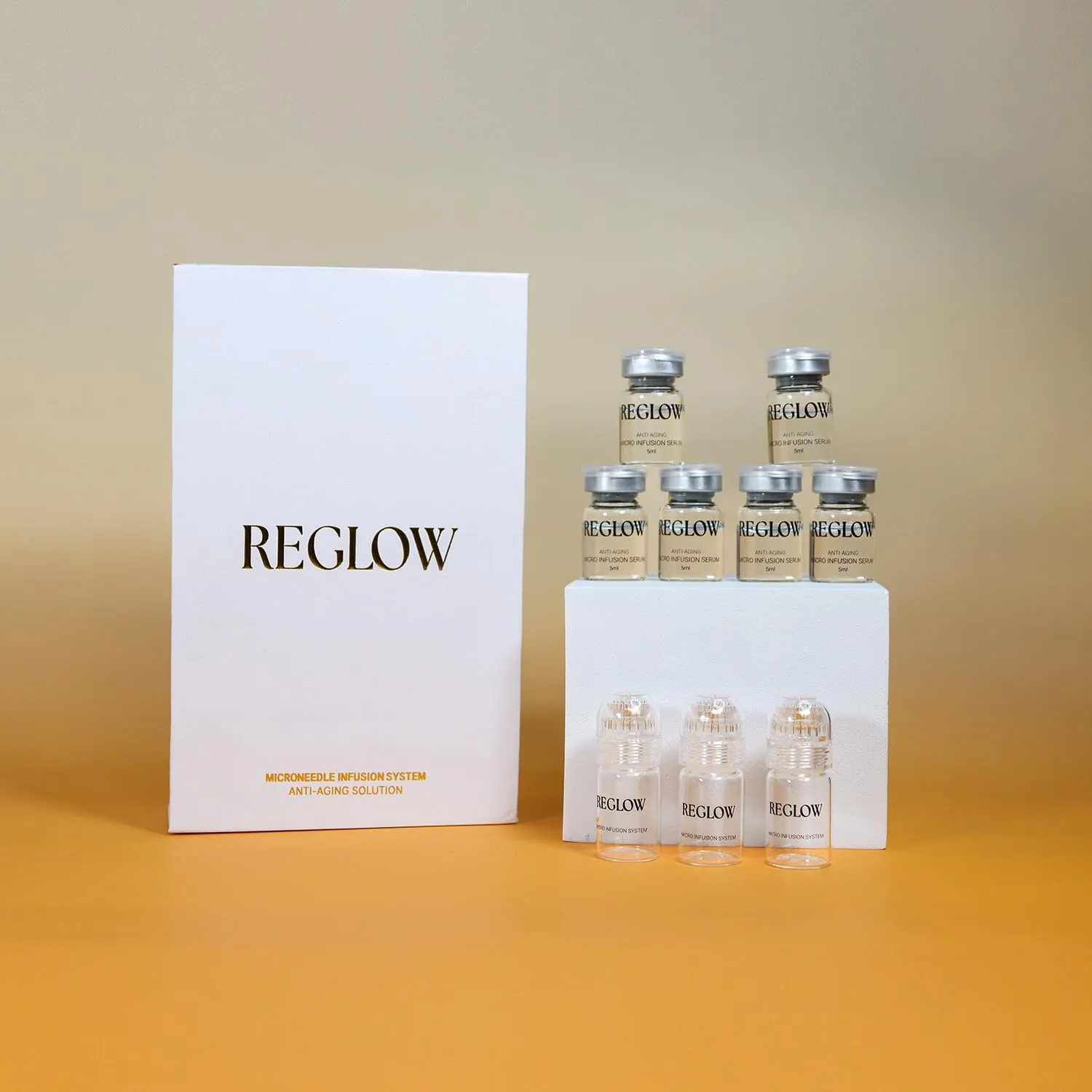 Micro-Infusion System – 24k Gold-Plated Microneedling Tool with Anti-Aging Serum for Hydration & Radiant Skin – at-Home Facial Kit for Wrinkle-Free, Youthful Results (3 Months Supply)