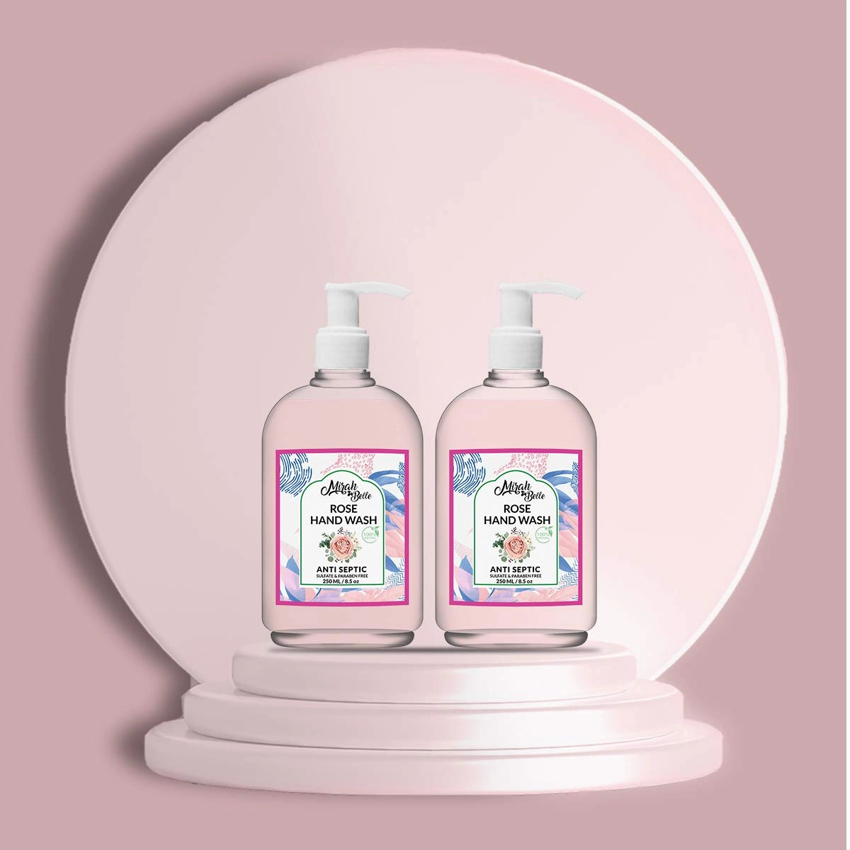 Mirah Belle - Organic Rose Hand Wash (Pack of 2) - Natural, Cruelty Free - Sulfate and Paraben Free - 500 ml