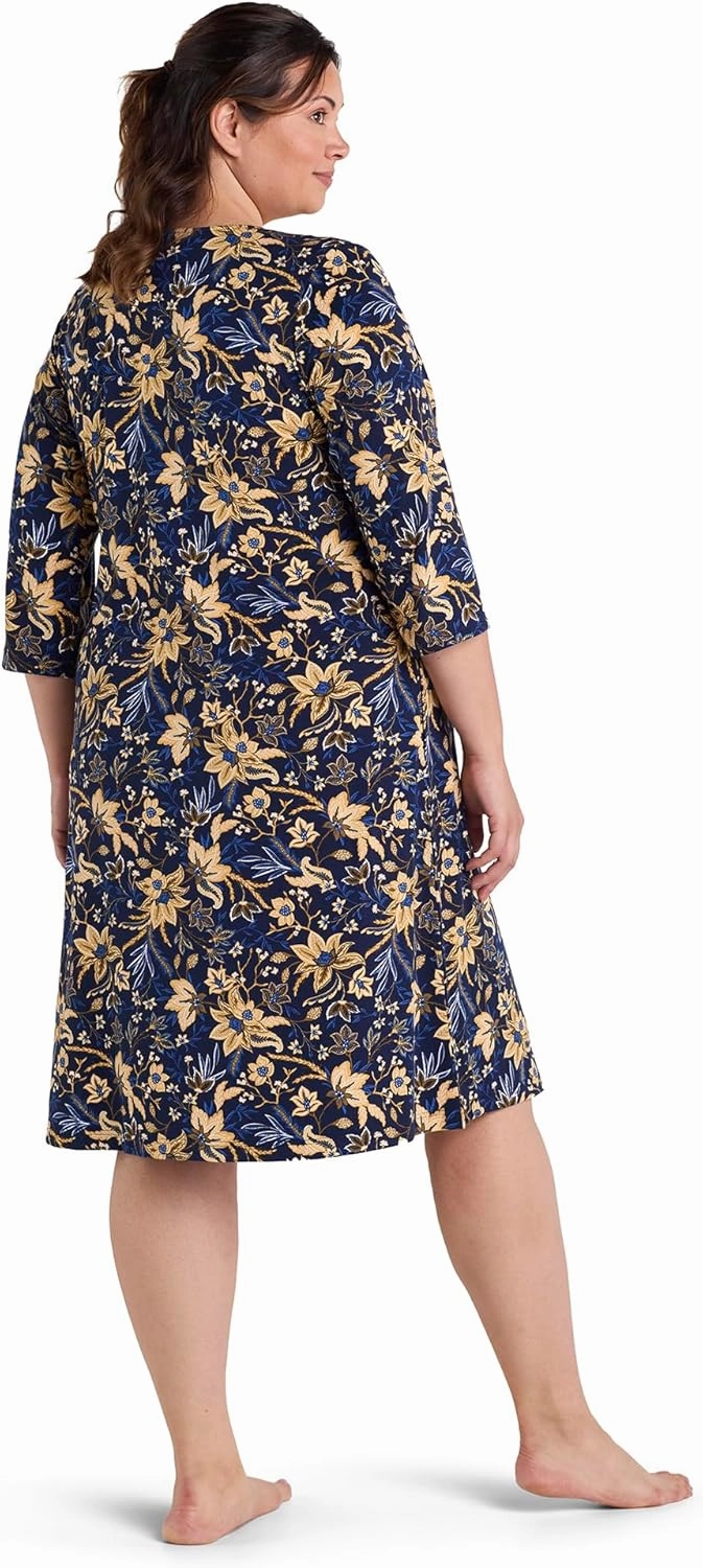Miss Elaine Long Nightgown, Soft Jersey Knit with Pockets, Women's Sleepwear & Loungewear