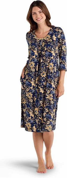 Miss Elaine Long Nightgown, Soft Jersey Knit with Pockets, Women's Sleepwear & Loungewear