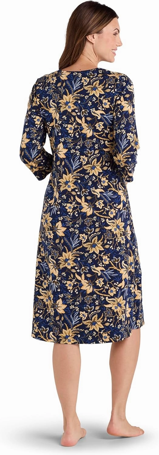 Miss Elaine Long Nightgown, Soft Jersey Knit with Pockets, Women's Sleepwear & Loungewear