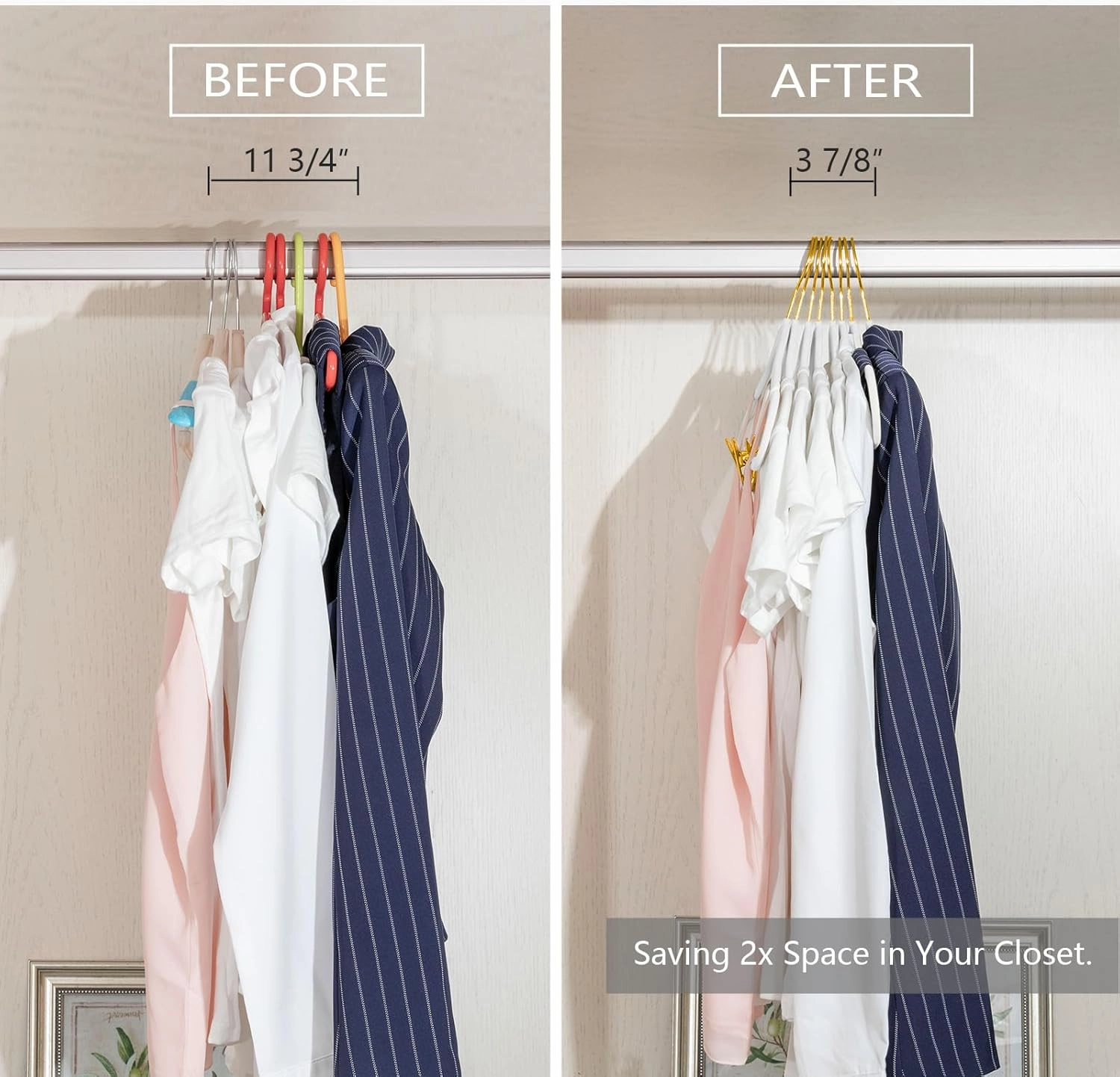 MIZGI Premium Velvet Pants Hangers with Adjustable Clips (Pack of 20) Slim Skirt Hangers- Non Slip Felt Outfit Dress Hanger White - Gold Hooks,Space Saving Shirt Clothes Hanger