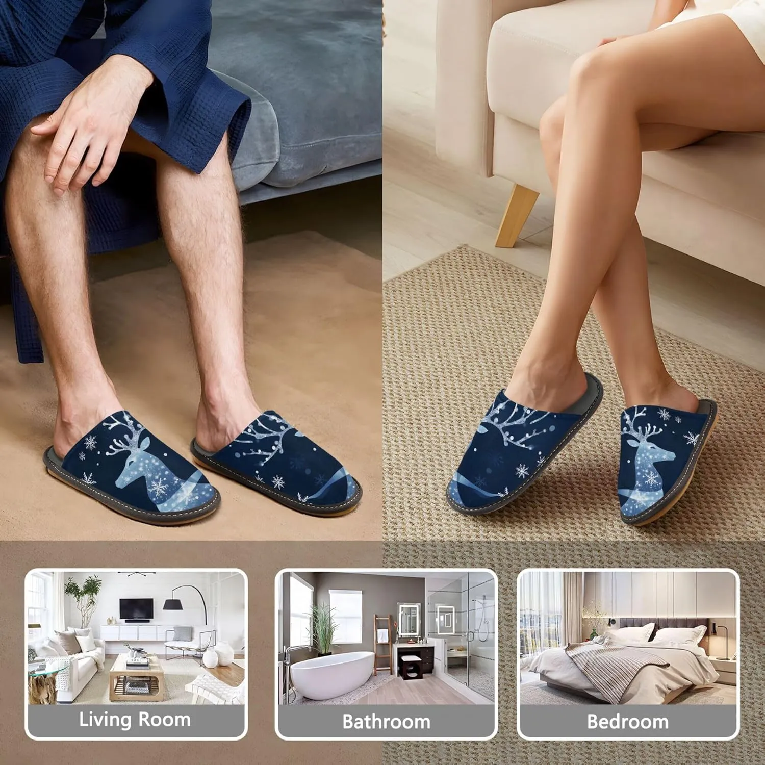 MNSRUU Fuzzy Slippers House Slippers for Women Men Gnomes Rose Black Plush Warm Slippers Winter Soft Slippers Bedroom Shoes Plush Lining Indoor Non-slip