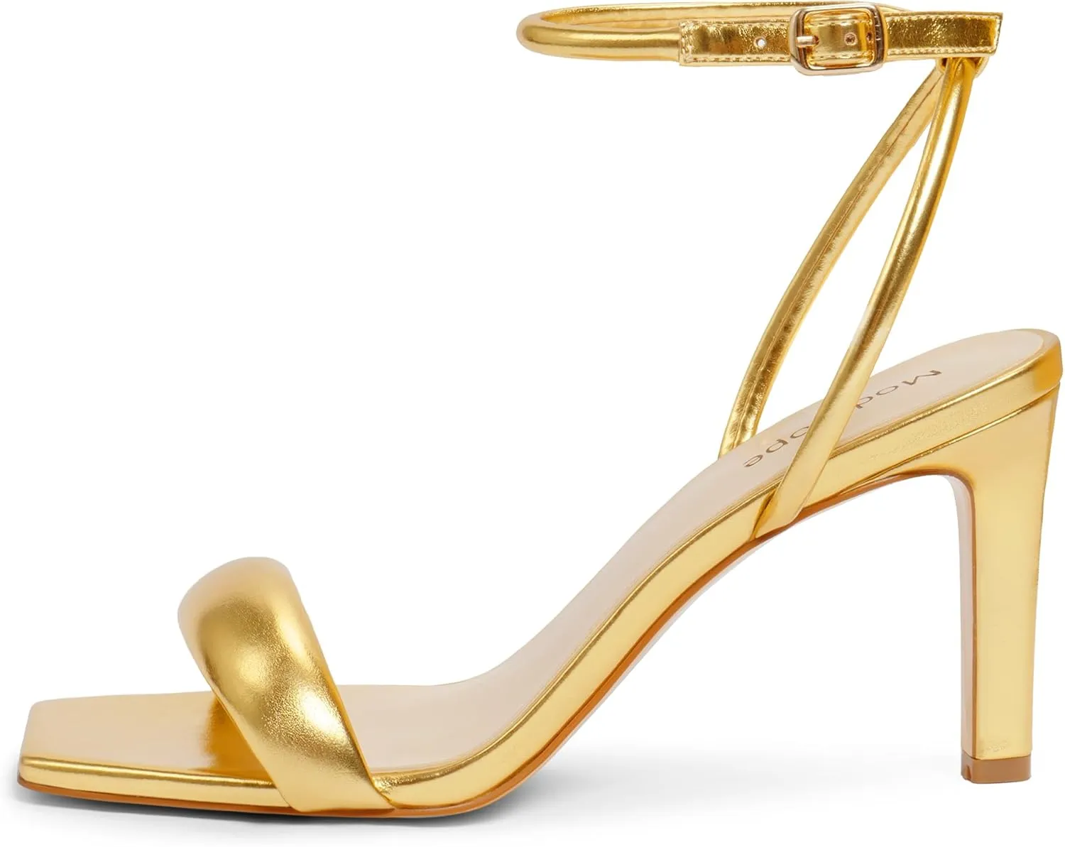 Modatope Womens Heels Square Open Toe Strappy High Heels Ankle Strap Heeled Sandals for Women Party Wedding Daily Wear