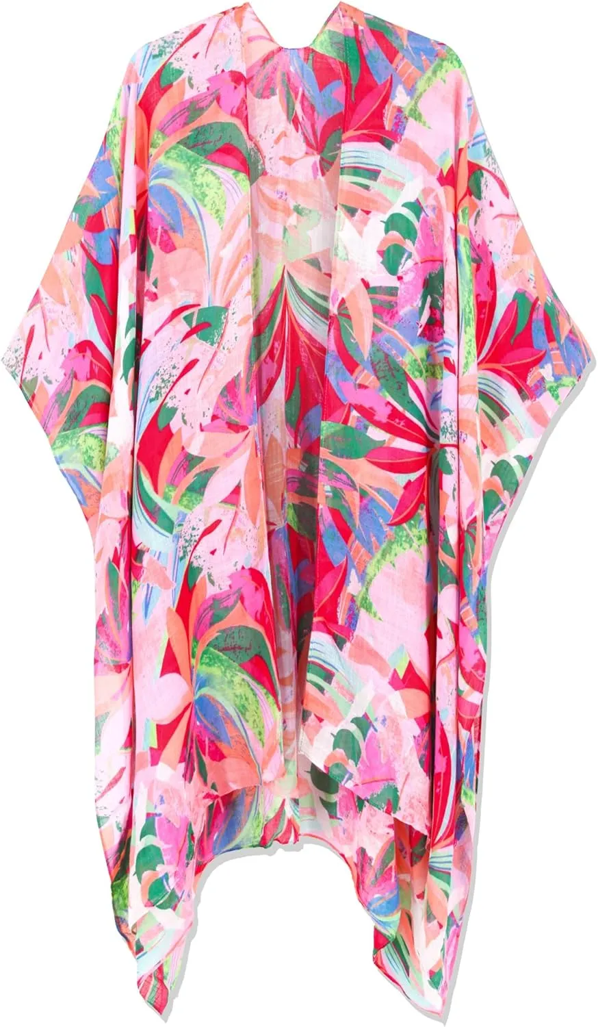 Moss Rose Women's Beach Cover up Swimsuit Kimono with Bohemian Floral Print, Loose Casual Resort Wear
