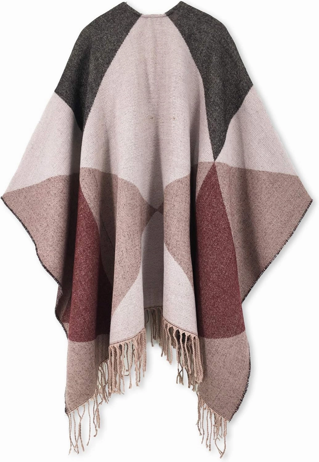 Moss Rose Women's Travel Plaid Shawl Wrap Open Front Poncho Cape for Fall Winter
