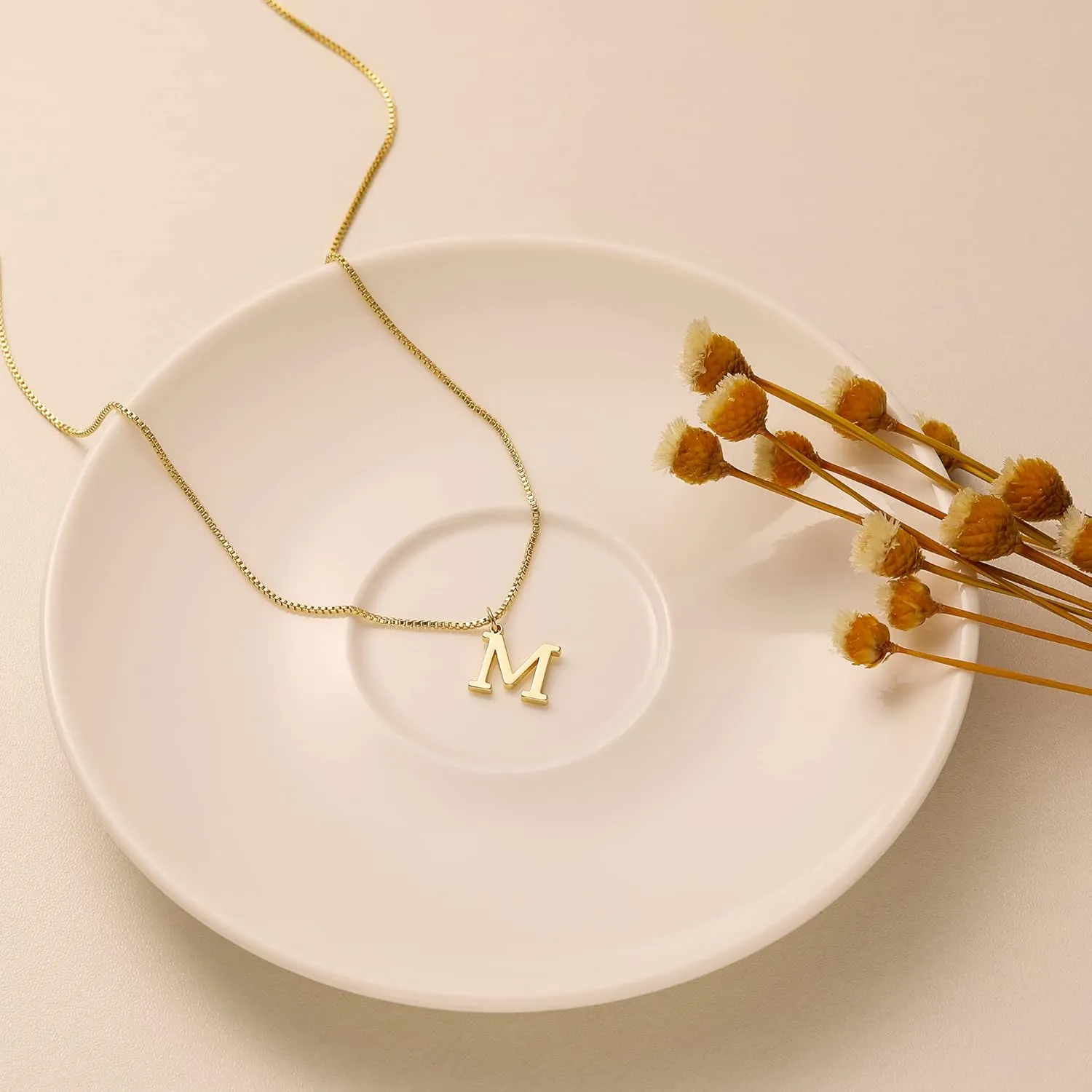 Mothers Day Gifts Gold Initial Necklaces for Women, Dainty Gold Letter Necklace Tiny A-Z Pendant Choker Necklace Trendy Cute Personalized Monogram Name Necklace Gold Jewelry Necklace for Women Gift