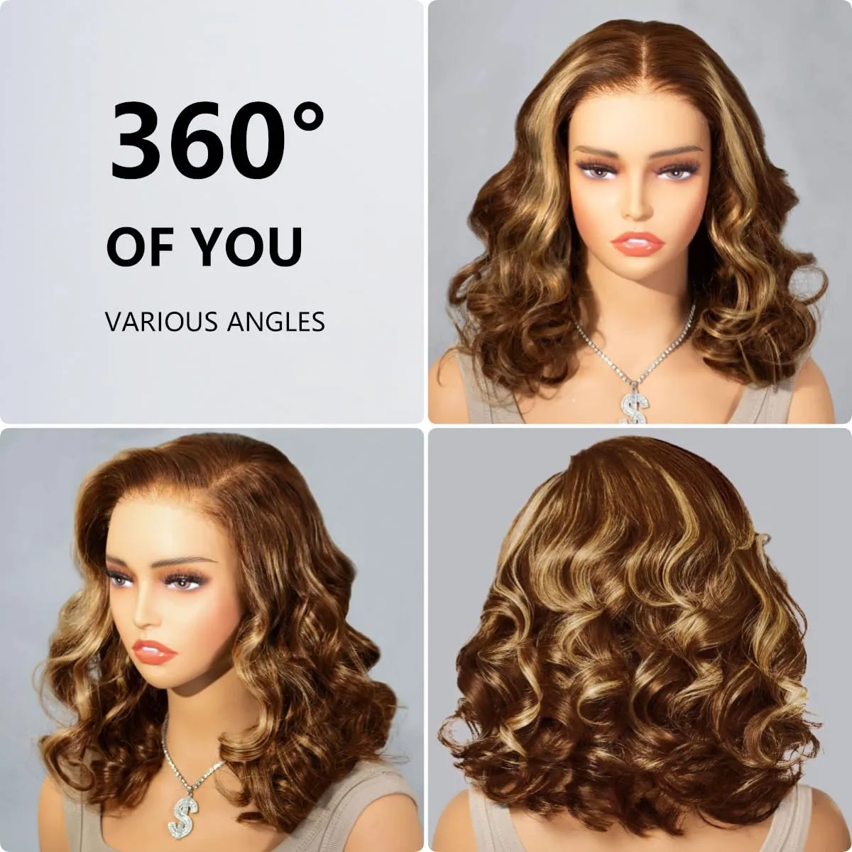 mscoco Bob Wig Human Hair 5×6 Body Wave HD Lace Front Wigs Pre-bleached knots Bob Wig Human Hair Glueless 4/27 Wigs Human Hair for Black Women Body Wave Wig 14Inch