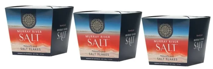 Murray River Gourmet 3 Pack,Pink Salt Flakes Chefs Box pure natural low sodium Chef finishing salt 100% natural Australian,not Himalayan,flaky pure sea salt rich in minerals enzymes. 8.75oz Chef Box