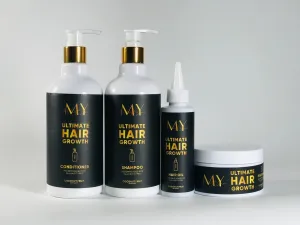 MY Ultimate Hair Growth Set, Coconut Fruit Extract, 4-Piece Hair Care Kit with Shampoo, Conditioner, Oil, and Treatment