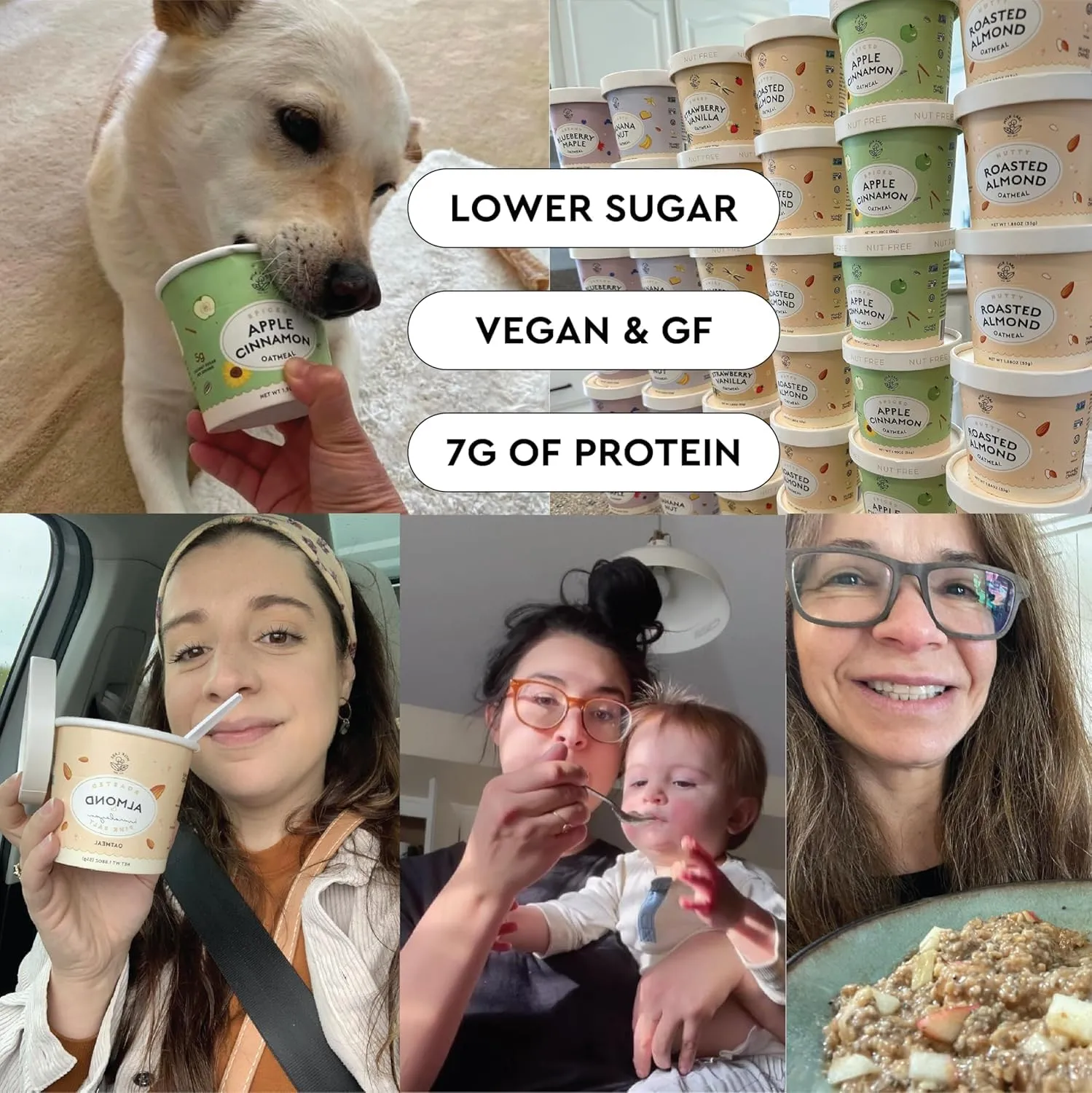 Mylk Labs Blueberry Maple Protein Oatmeal Cups, Whole Grain, Low Sugar, High Fiber Breakfast with Superfoods, Quick & Easy, On the Go, Instant Oatmeal, Rolled Oats, Gluten Free, Vegan, Nut Free, 6 Pack