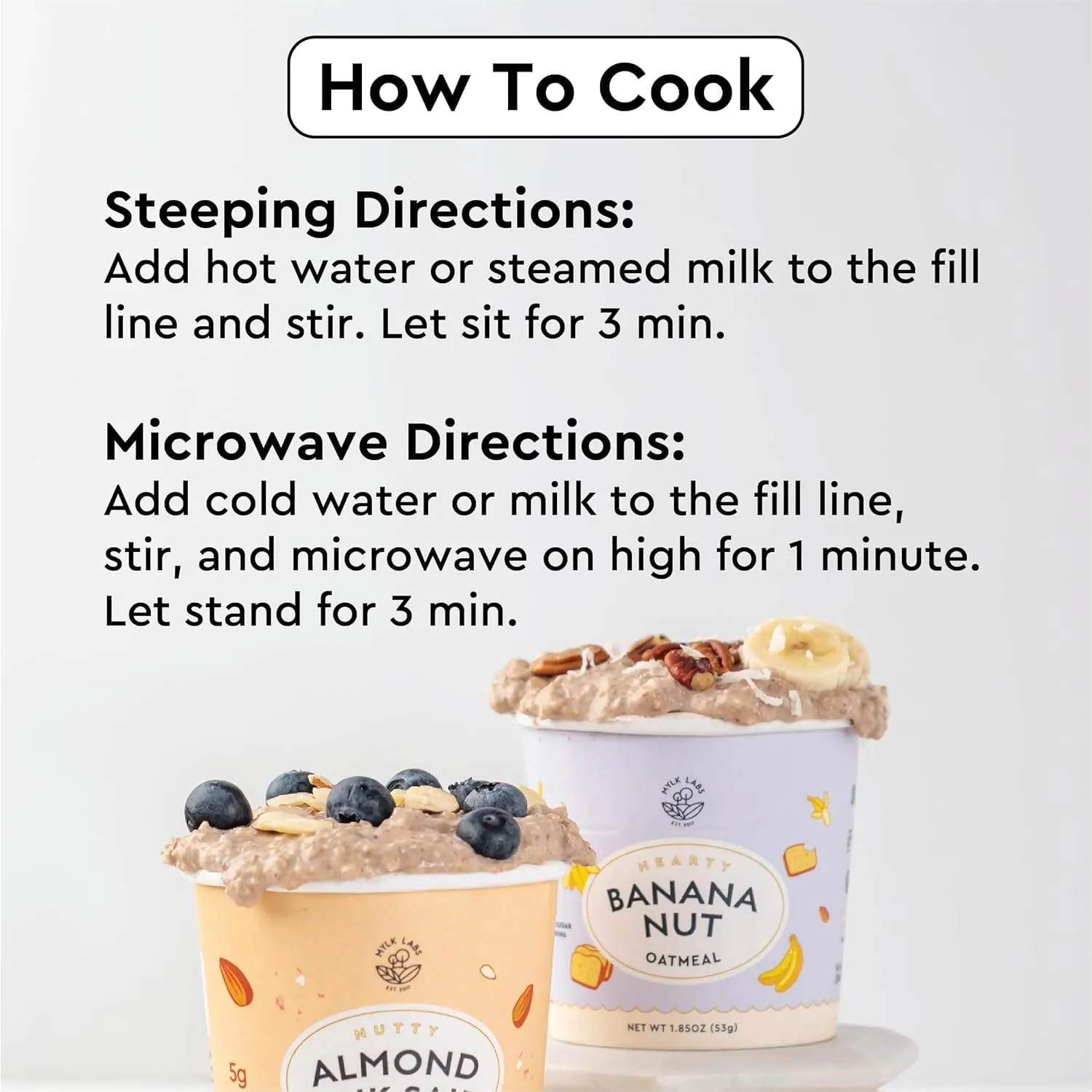 Mylk Labs Blueberry Maple Protein Oatmeal Cups, Whole Grain, Low Sugar, High Fiber Breakfast with Superfoods, Quick & Easy, On the Go, Instant Oatmeal, Rolled Oats, Gluten Free, Vegan, Nut Free, 6 Pack