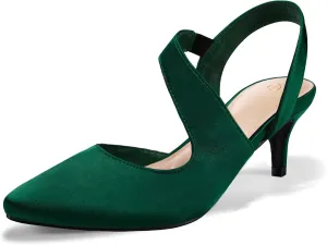 mysoft Women's Dress Shoes Low Heels 2 inch Kitten Pumps Slingback Wedding Party Medium/Wide Width Shoes