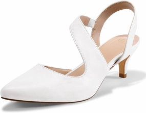 mysoft Women's Pumps 2 inch Low Heel Pointed Toe Slingback Wedding Party Dress Shoes