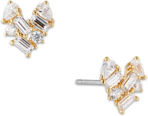 Nadri 18K Gold Plated Heart Earrings - Earrings for Women, Gold Studs, Gold Stud Earrings, Heart Studs for Women