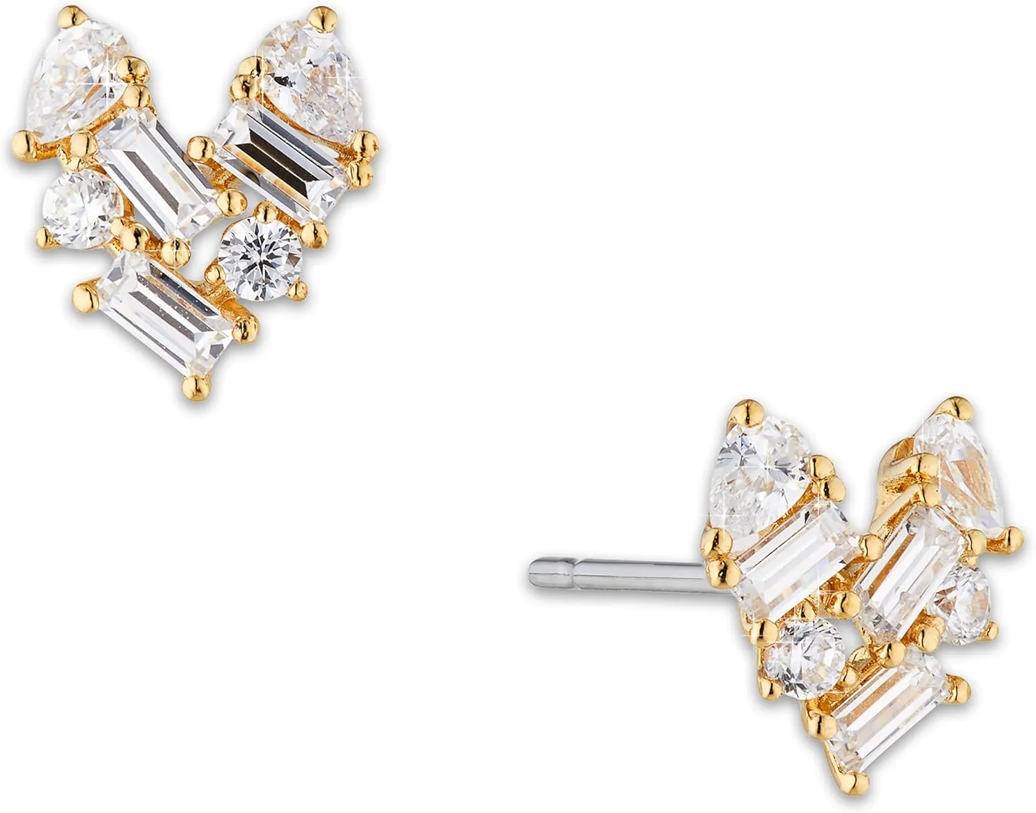 Nadri 18K Gold Plated Heart Earrings - Earrings for Women, Gold Studs, Gold Stud Earrings, Heart Studs for Women
