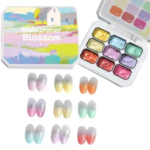 Nail Painting Gel - Convenient 9-Colors Gel Nail Polish | Color Gel Polish, Professional Gel Polish, No Wipe UV LED Curing Long-Lasting Drawing Beauty Personal Home Salon Art Creation And Decoration