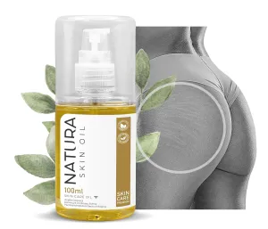 Natura Skin Oil 3.38 fl OZ - Anti-Stretch Marks and Scars Body Oil Skin Care Firming, Non-Greasy, Deeply Hydrates and Nourishes - Tensor and Skin Repair Effect., Gold