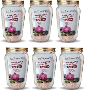 Natural Solution Bath Salt 1lbs Bag Each, 100% Pure Can be Used for Bath, Spa, Shower & Feet, Powerful for Stress Relief, Moisturize Your Skin, Body Soak – Pack of 6, Pink