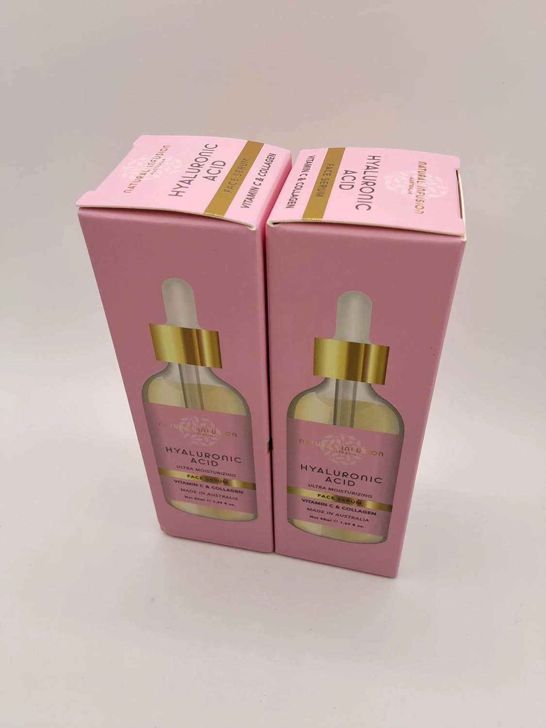Natural Infusion Hyaluronic Acid Face Serum with Vitamin C & Collagen 1.69 fl.oz./50 mls pack of 2.