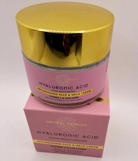 Natural Infusion Hyaluronic Acid ultra Moisturizing Replenishing Face & Neck Cream with Vitamin C & Collagen 3.38 fl.oz.