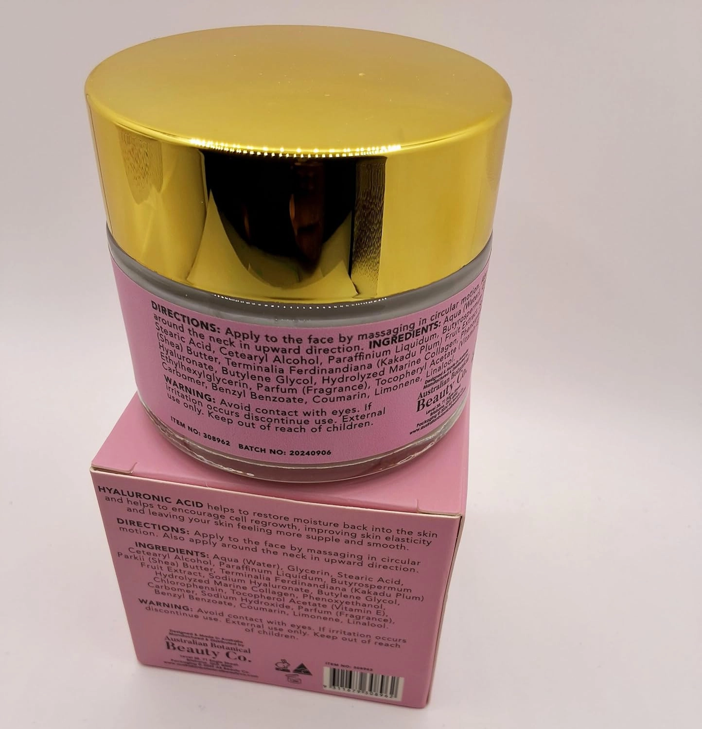 Natural Infusion Hyaluronic Acid ultra Moisturizing Replenishing Face & Neck Cream with Vitamin C & Collagen 3.38 fl.oz.