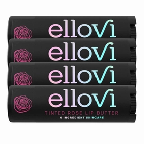 Natural Lip Butter Lip Balm - Wild Rose Tinted - Pure Enough to Eat - Made With Just 6 Vegan Ingredients - Tinted Moisturizing Lip Care for All Day Hydration (4-Pack)