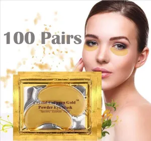 New Crystal 24K Gold Powder Gel Collagen Eye Mask Masks Sheet Patch, Anti Ageing Aging, Remove Bags, Dark Circles & Puffiness, Skincare, Anti Wrinkle, Moisturising, Moisture, Hydrating (100 Pairs)