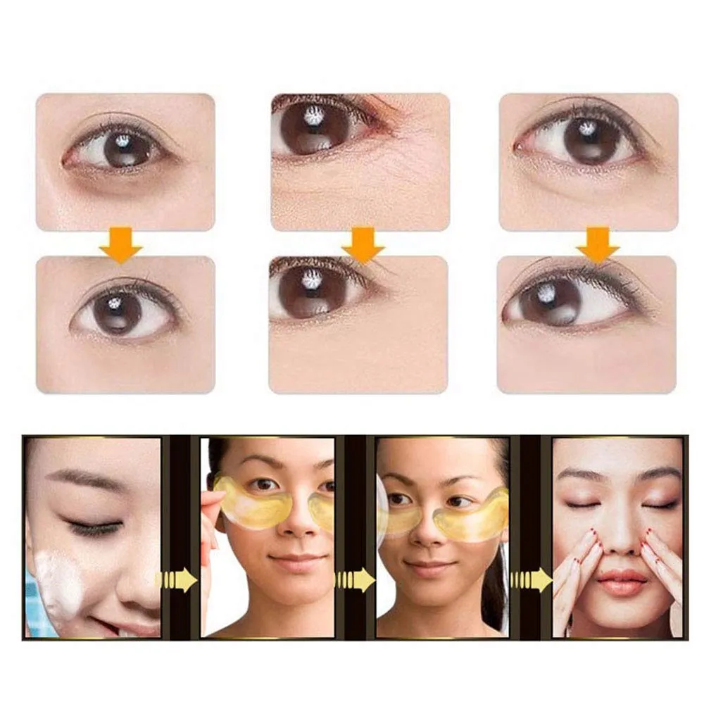 New Crystal 24K Gold Powder Gel Collagen Eye Mask Masks Sheet Patch, Anti Ageing Aging, Remove Bags, Dark Circles & Puffiness, Skincare, Anti Wrinkle, Moisturising, Moisture, Hydrating (100 Pairs)
