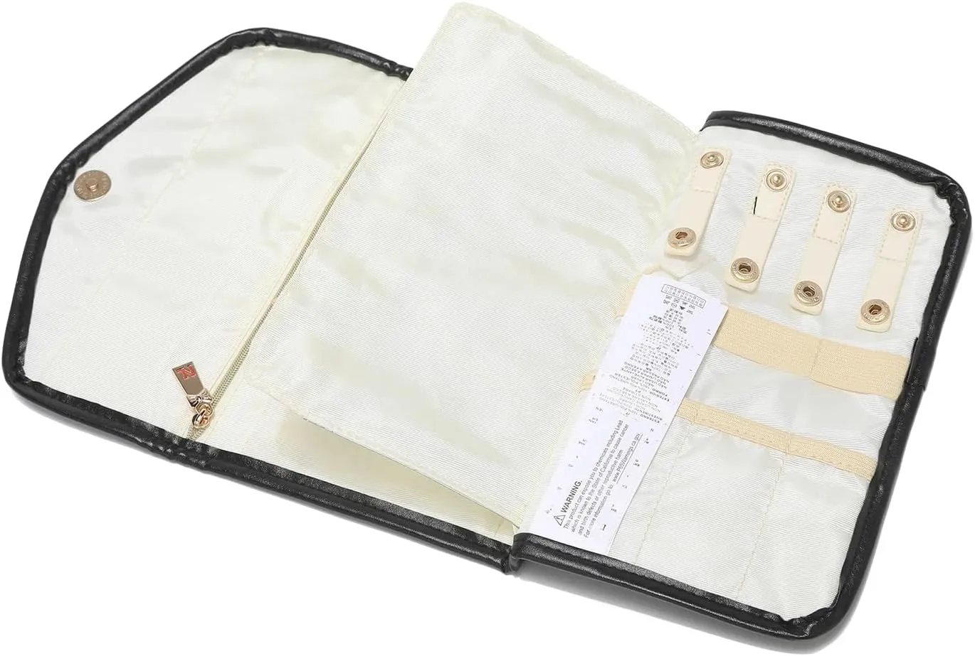 NICOLE LEE Travel Jewelry Organizer with Zipper Pockets, Foldable Roll for Rings, Earrings, Necklaces, Bracelets, Watches (Sara is Soft but Strong)