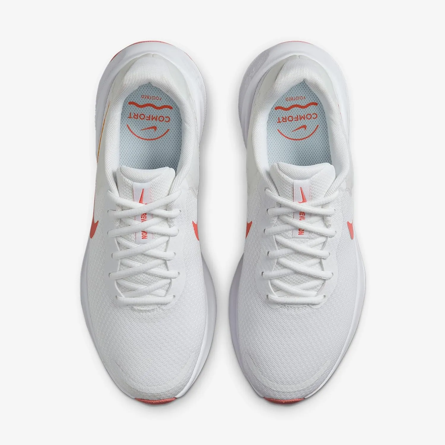 Nike Revolution 7 Women's Road Running Shoes (FB2208-106, White/University Gold/Magic Ember)