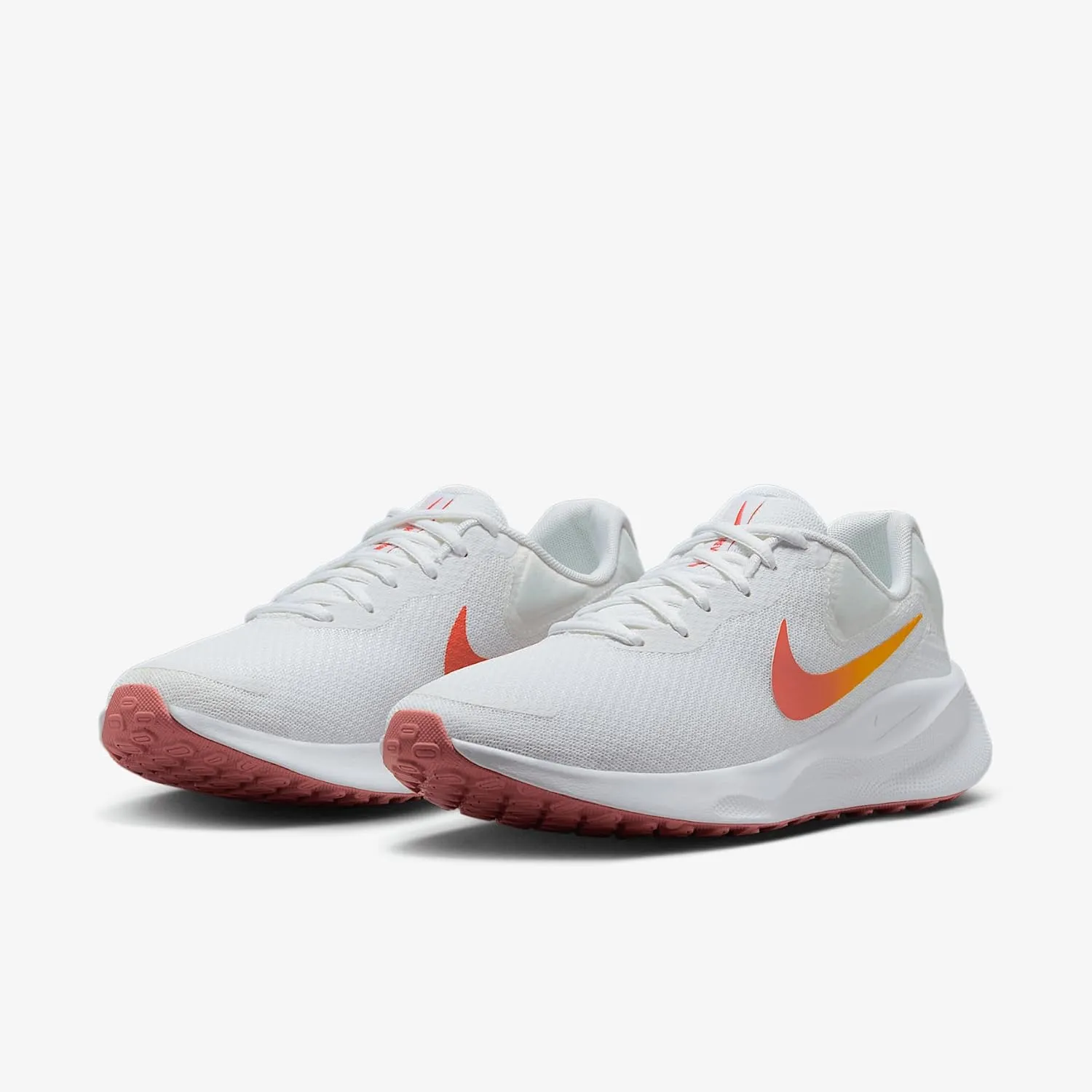 Nike Revolution 7 Women's Road Running Shoes (FB2208-106, White/University Gold/Magic Ember)