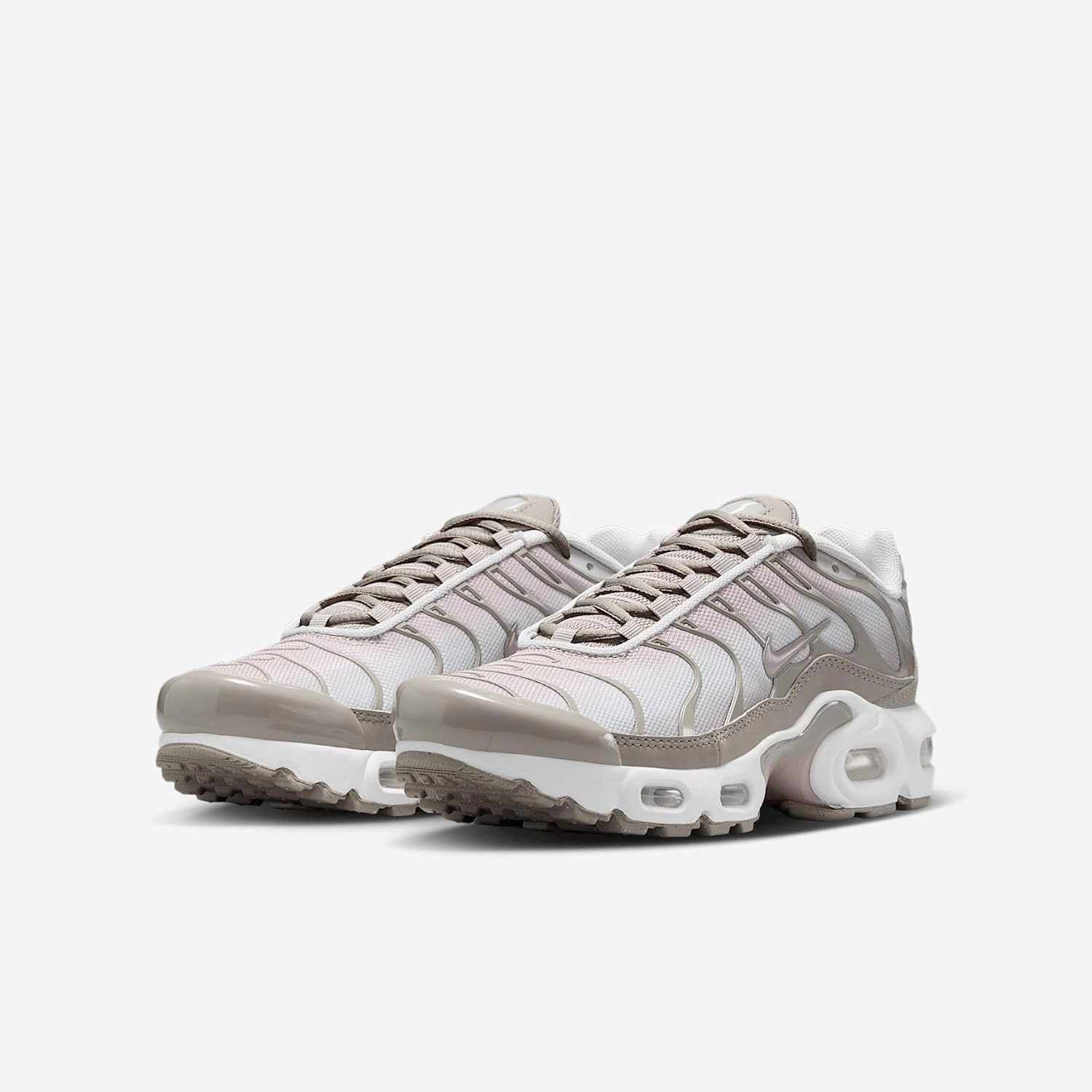 Nike Air Max Plus Big Kids' Shoes (CD0609-035, Photon Dust/Enigma Stone/White/Particle Rose)