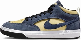 Nike SB React Leo Skate Shoes (DX4361-400, Thunder Blue/Saturn Gold/Soft Yellow) Size 12