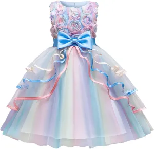 NNJXD Flower Girl Dress Kids Ruffles Lace Party Wedding Dresses