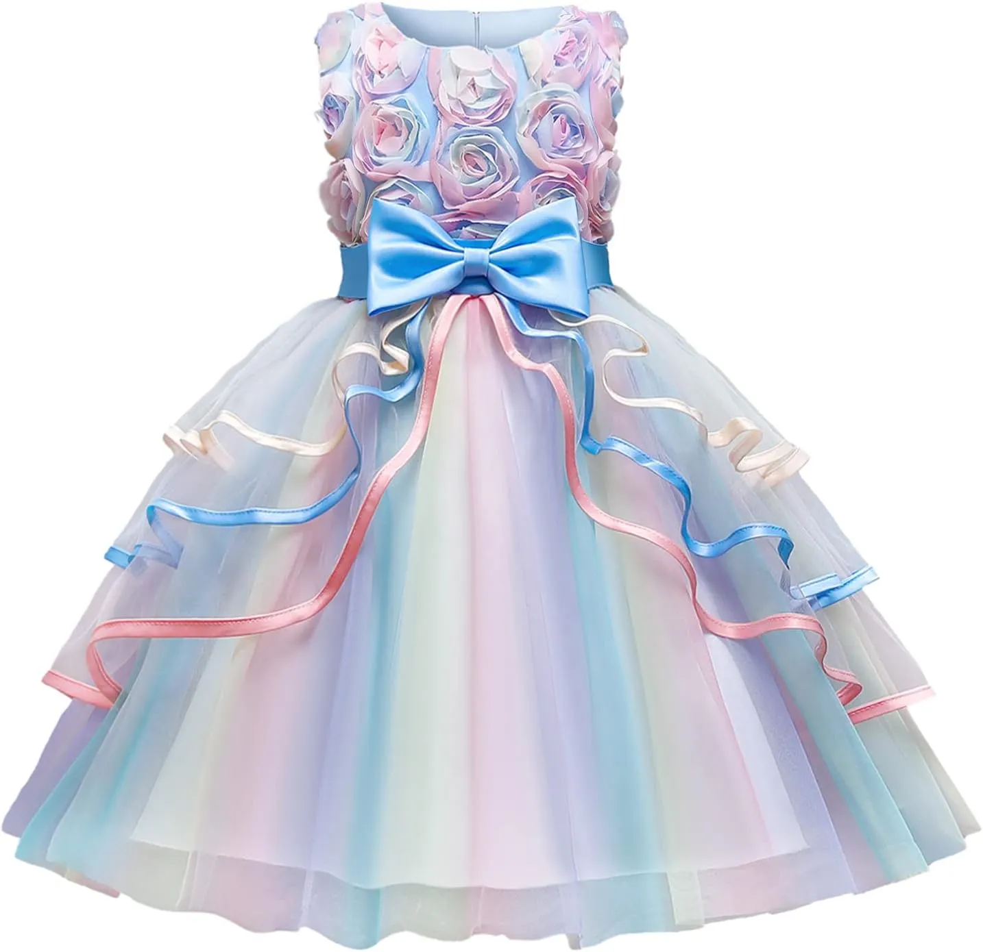 NNJXD Flower Girl Dress Kids Ruffles Lace Party Wedding Dresses